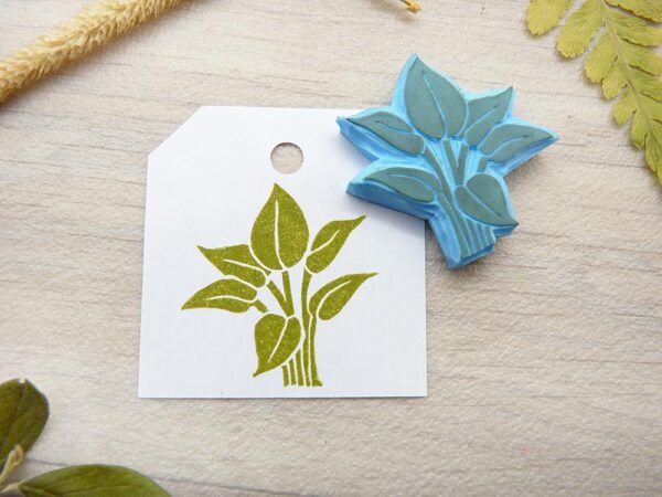 Tampon encreur "Alocasia" - collection plantes d'intérieur" (gravure sur gomme)