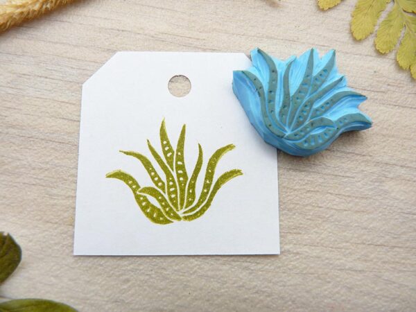 Tampon encreur "Aloe Vera" - collection plantes d'intérieur" (gravure sur gomme)