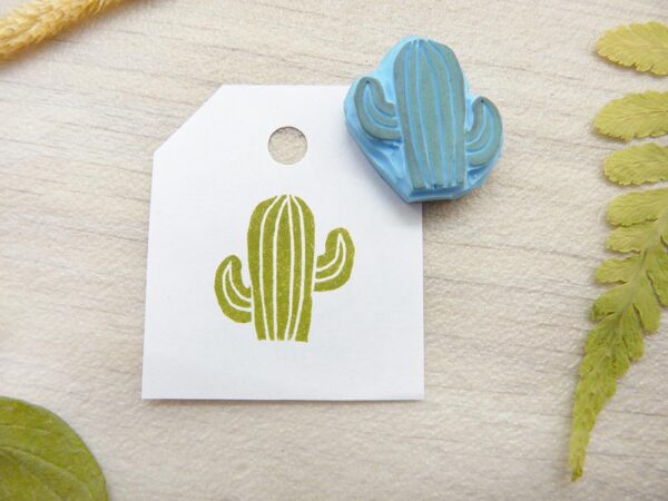 Tampon encreur "Cactus à bras" - collection plantes d'intérieur" (gravure sur gomme)