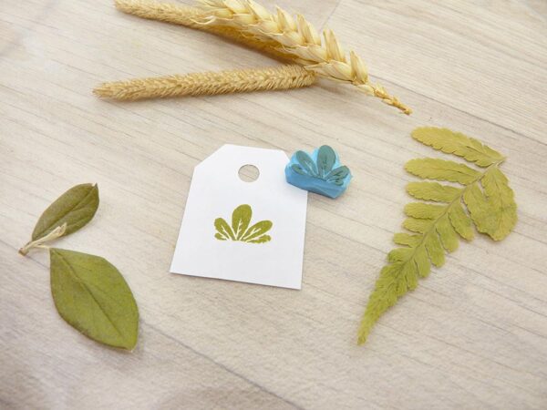 Tampon encreur "Mini plante à feuilles rondes" - collection plantes d'intérieur" (gravure sur gomme)